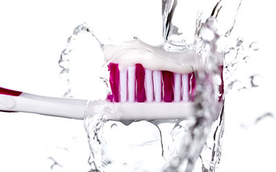 Toothbrush under water