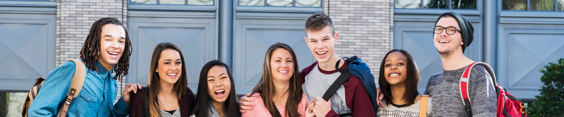 Group of diverse smiling people happy with orthodontic treatment